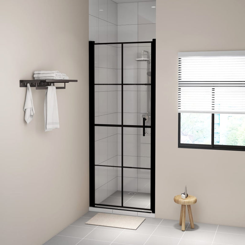 Load image into Gallery viewer, Vidaxl douchedeuren 81x195 cm gehard glas zwart