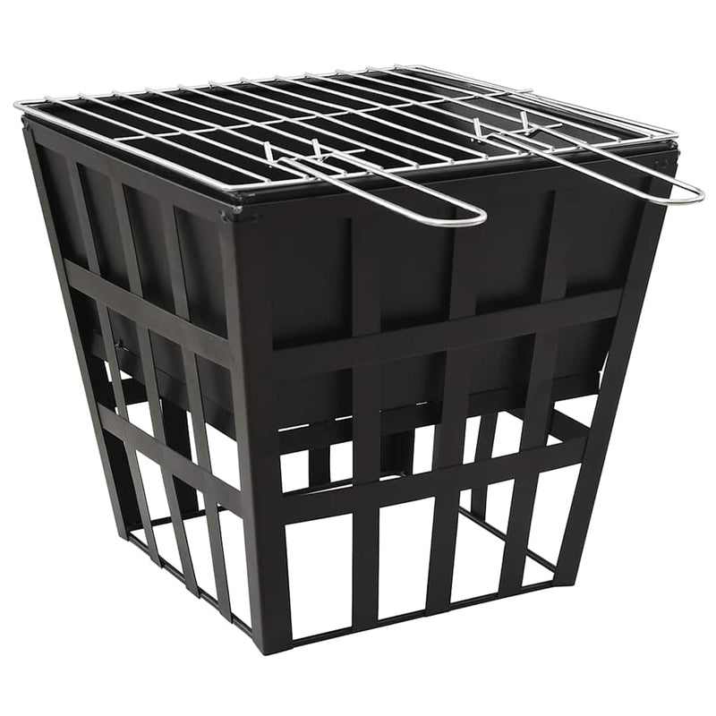 Afbeelding laden in galerijviewer, Vidaxl vuurplaats en barbecue 2-in-1 34x34x48 cm staal