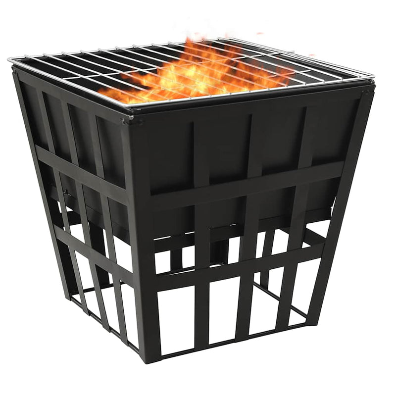 Afbeelding laden in galerijviewer, Vidaxl vuurplaats en barbecue 2-in-1 34x34x48 cm staal