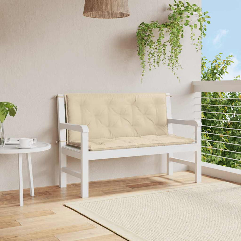 Load image into Gallery viewer, Vidaxl tuinbankkussen 120x(50+50)x7 cm oxford stof beige