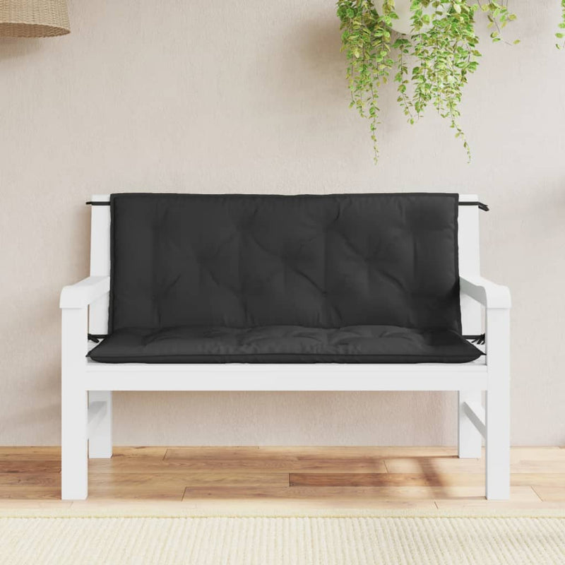Load image into Gallery viewer, Vidaxl tuinbankkussen 120x(50+50)x7 cm oxford stof zwart