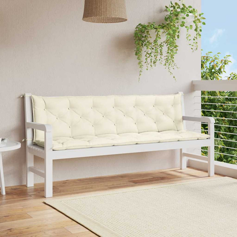 ギャラリービューアに画像をロードする, Vidaxl tuinbankkussen 200x(50+50)x7 cm oxford stof crèmewit