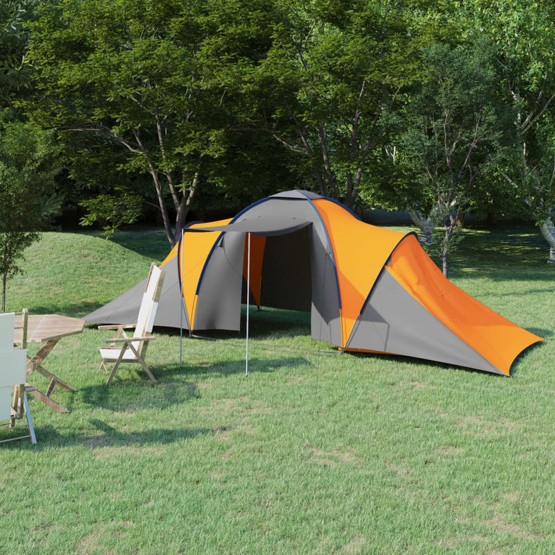 Load image into Gallery viewer, Vidaxl tent 6-persoons grijs en oranje