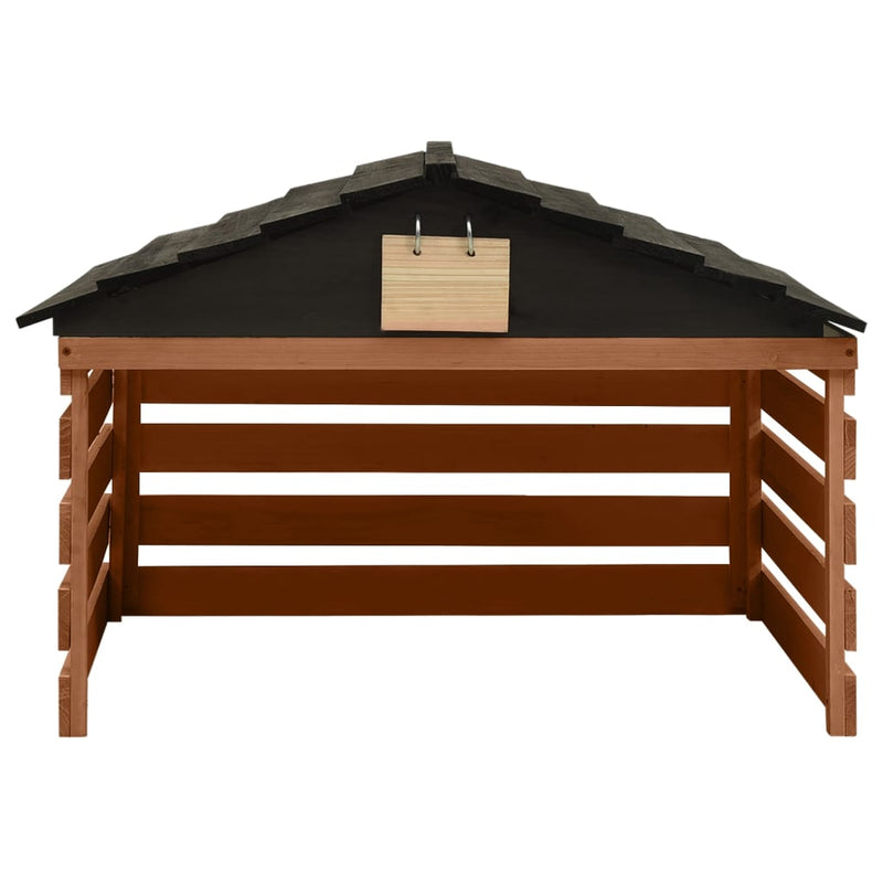 Cargue la imagen en el visor de la galería, Vidaxl overkapping voor grasmaaier 78x74x54 cm vurenhout zwart bruin