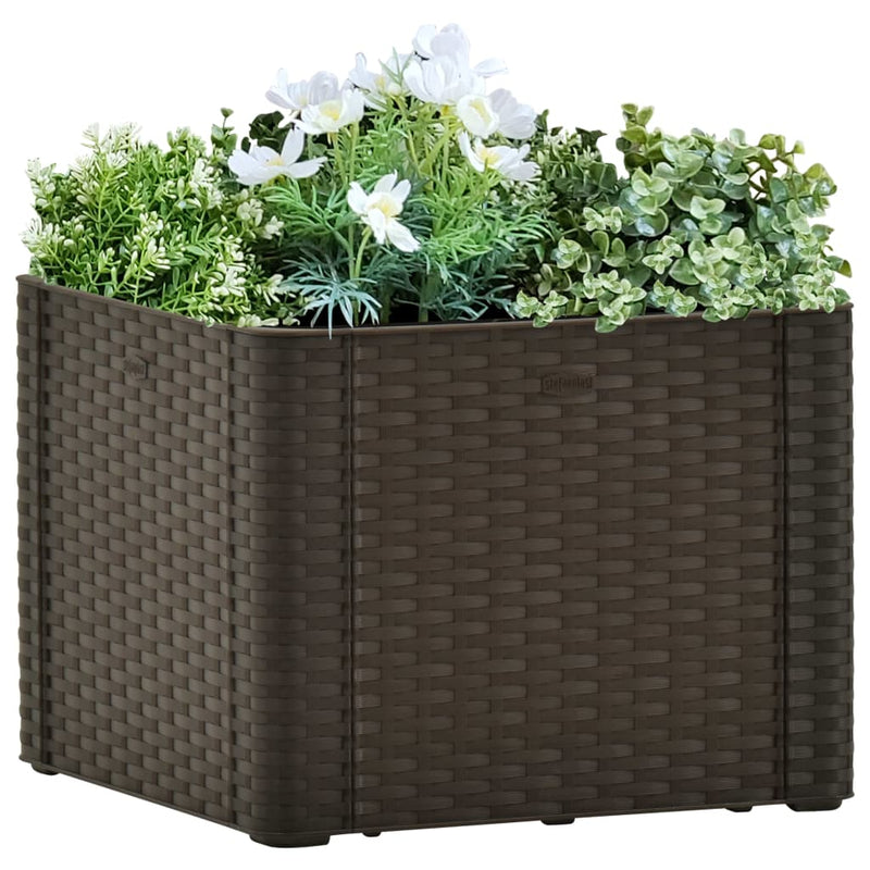 Load image into Gallery viewer, VidaXL Plantenbak hoog met zelfbewateringssysteem 43x43x33 cm mokka