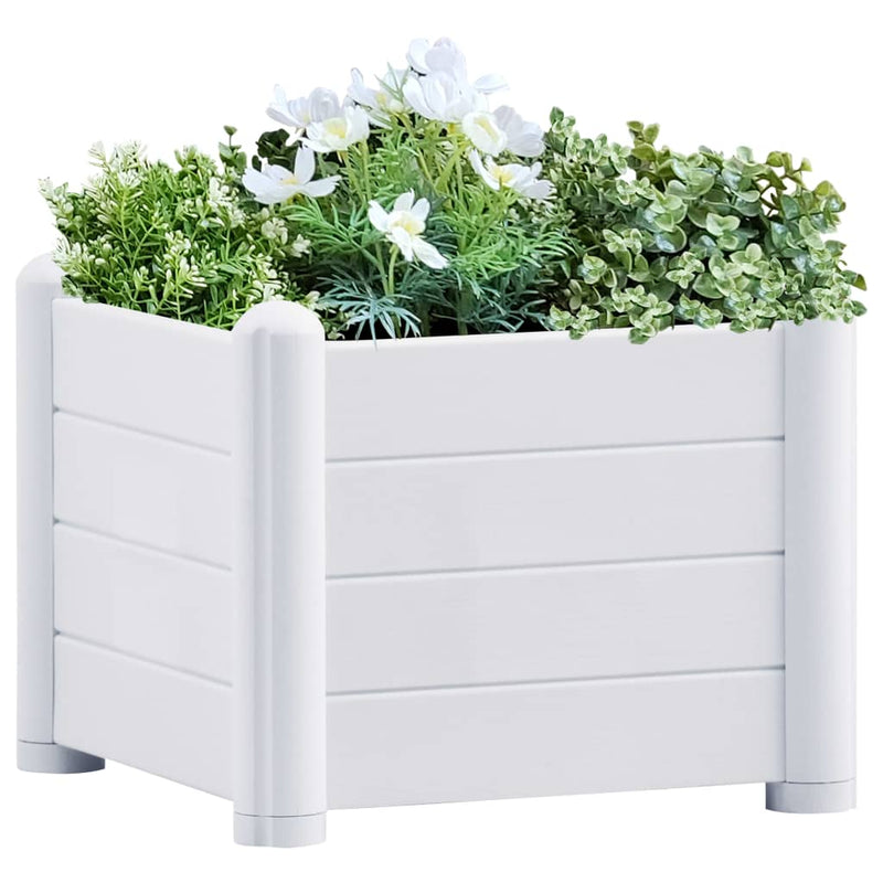 Load image into Gallery viewer, Vidaxl plantenbak verhoogd 43x43x35 cm pp wit