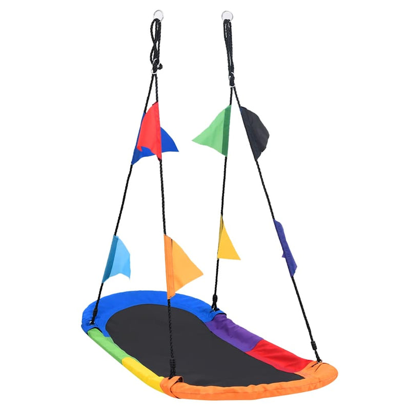 Load image into Gallery viewer, VidaXL Nestschommel met vlaggetjes 165x70 cm