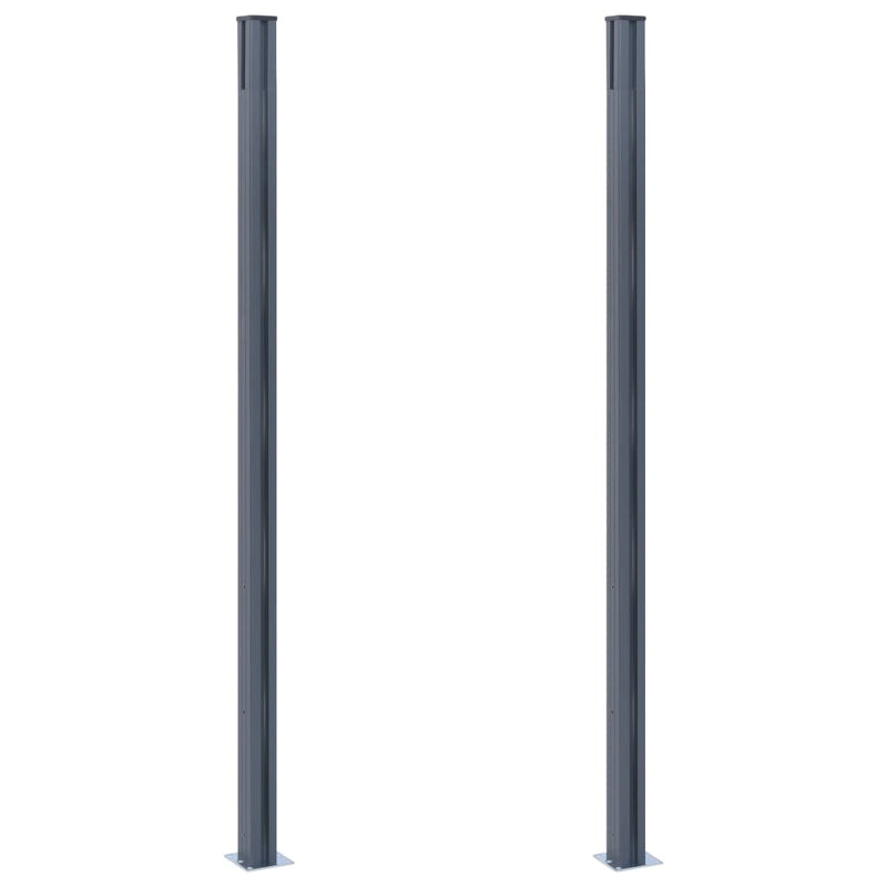 Load image into Gallery viewer, Vidaxl schuttingpalen 2 st 185 cm aluminium donkergrijs