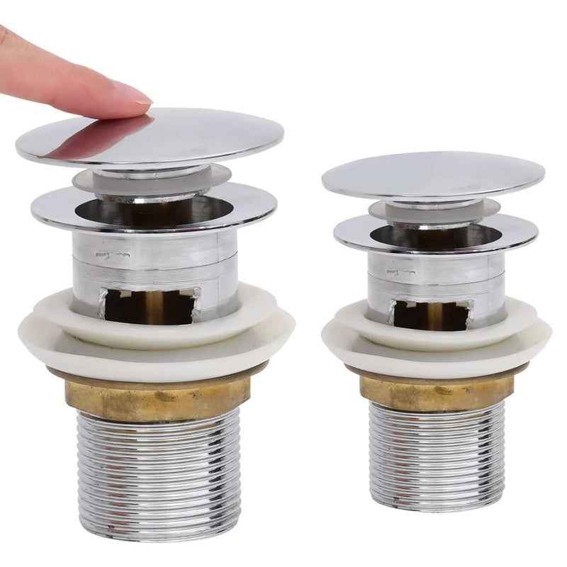 Load image into Gallery viewer, Vidaxl afvoer pop-up met overloop 6,4x6,4x9,1 cm chroomkleurig