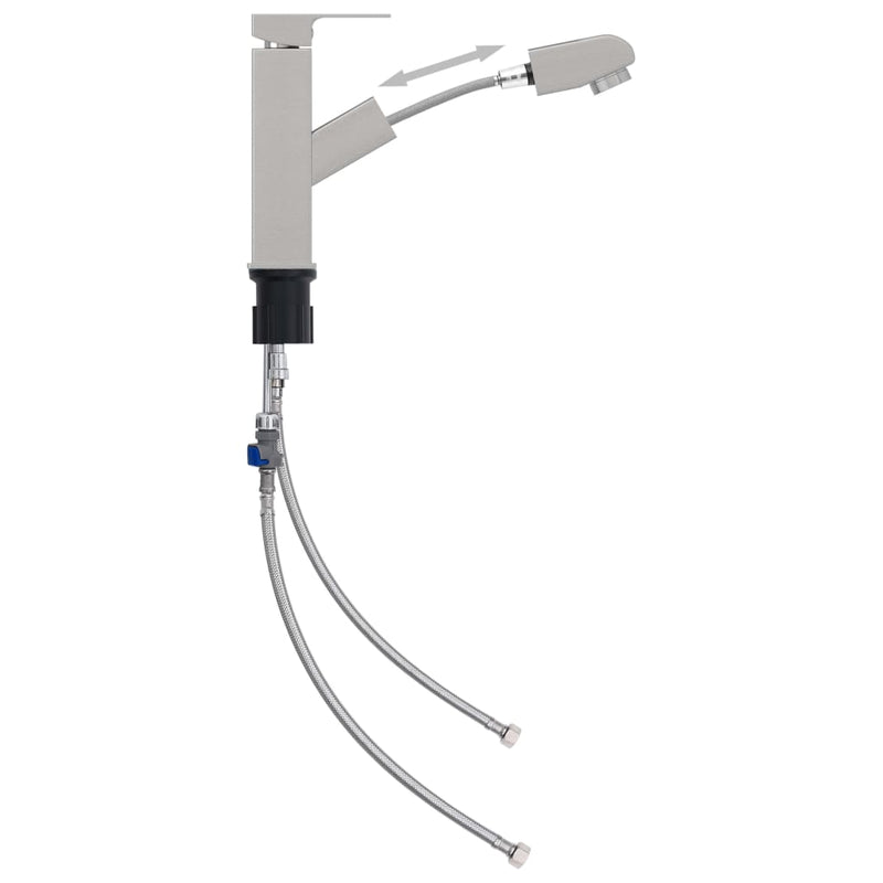 Load image into Gallery viewer, Vidaxl wastafelkraan met uittrekfunctie 157x172 mm zilverkleurig