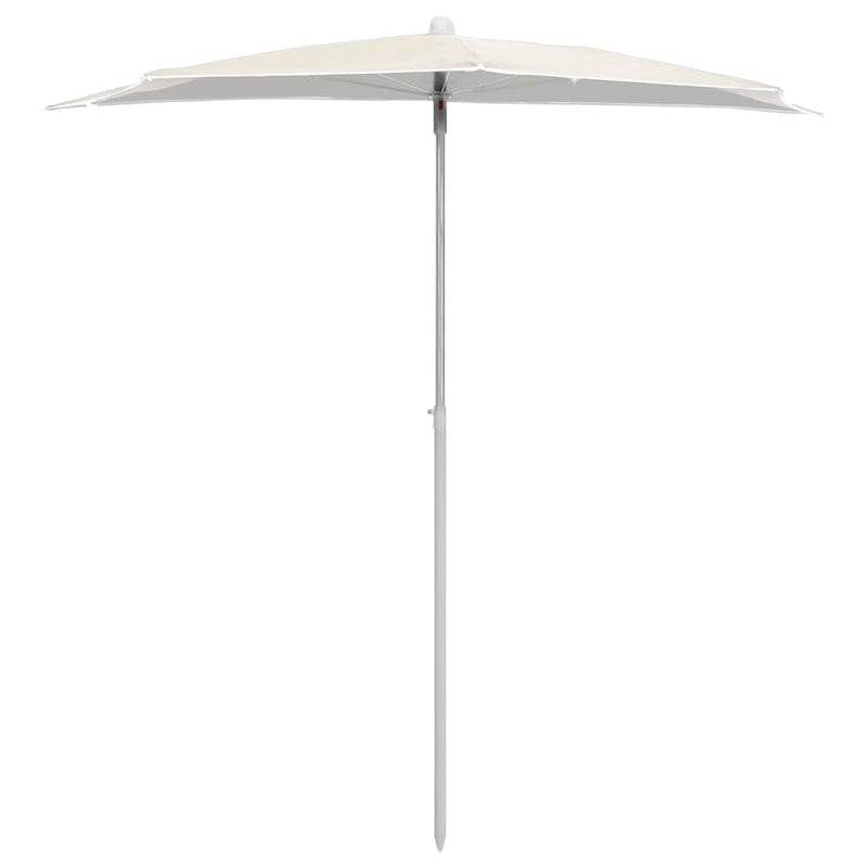 ギャラリービューアに画像をロードする, Vidaxl parasol half met paal 180x90 cm zandkleurig