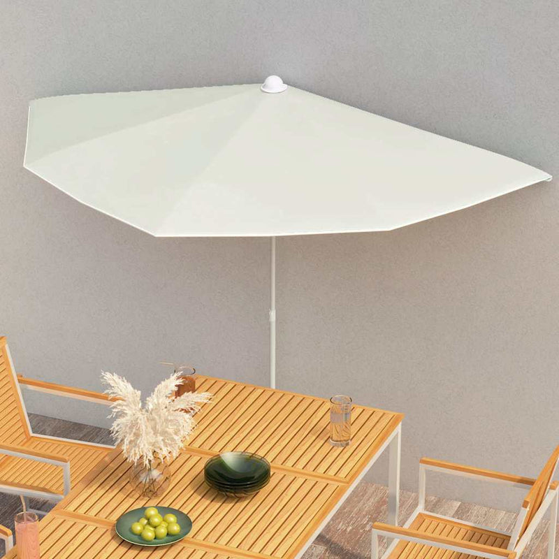 ギャラリービューアに画像をロードする, Vidaxl parasol half met paal 180x90 cm zandkleurig