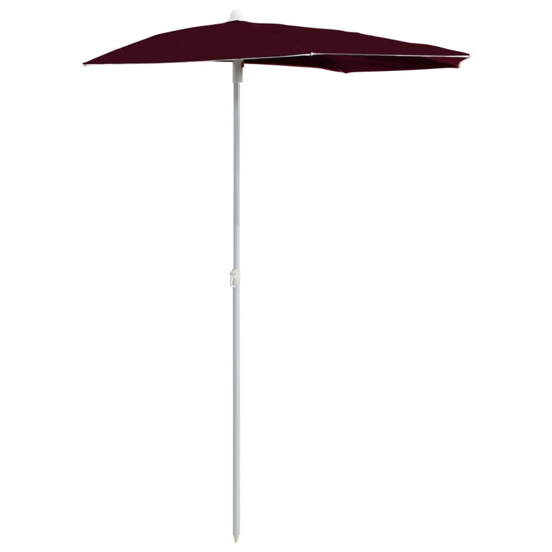 Load image into Gallery viewer, VidaXL Parasol half met paal 180x90 cm bordeauxrood