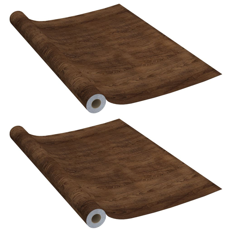 Load image into Gallery viewer, VidaXL Meubelfolies zelfklevend 2 st 500x90 cm PVC donkereikenkleurig