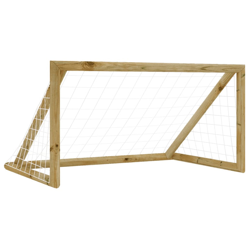 Load image into Gallery viewer, VidaXL Voetbaldoel met net 120x60x80 cm geïmpregneerd grenenhout