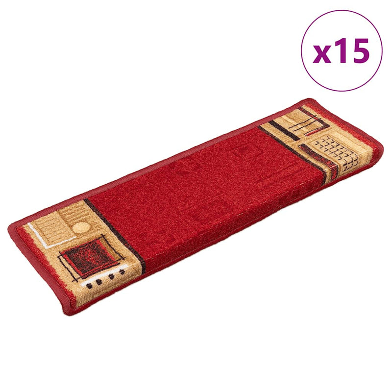Load image into Gallery viewer, Vidaxl trapmatten zelfklevend 15 st 65x21x4 cm rood