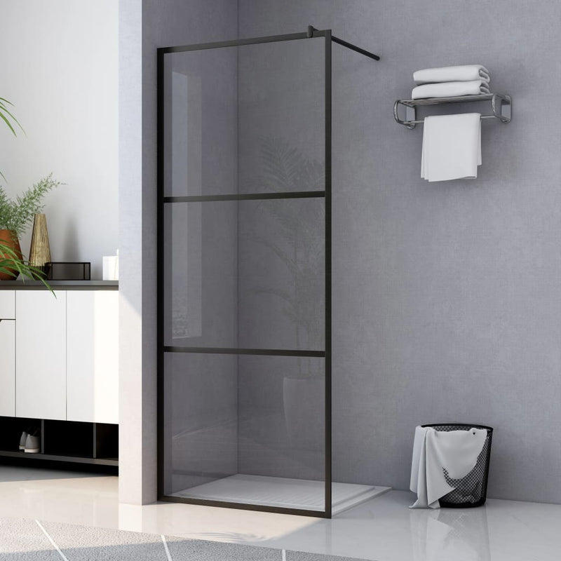 Load image into Gallery viewer, Vidaxl inloopdouchewand transparant 90x195 cm esg-glas zwart