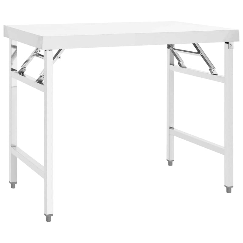 Load image into Gallery viewer, Vidaxl keukenwerktafel inklapbaar 100x60x80 cm roestvrij staal