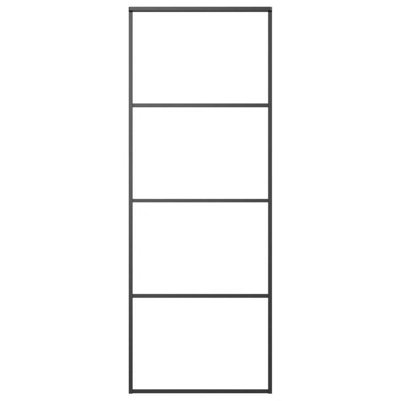 Load image into Gallery viewer, Vidaxl schuifdeur 76x205 cm aluminium en esg-glas zwart