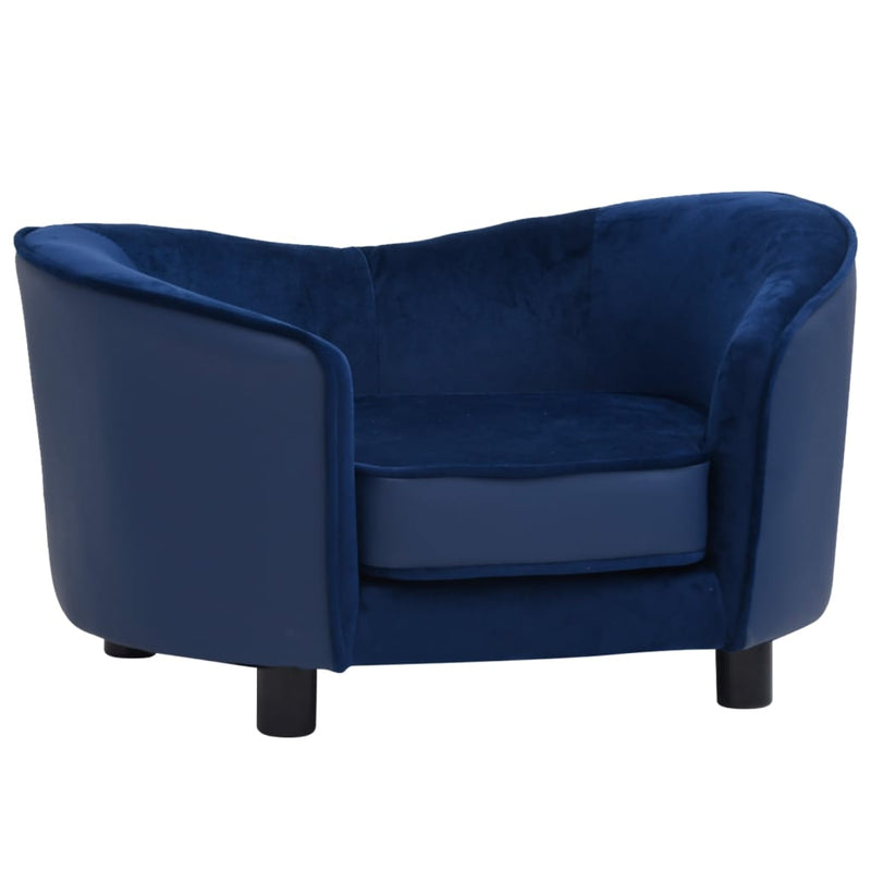 Load image into Gallery viewer, Vidaxl hondenbank 69x49x40 cm pluche en kunstleer blauw