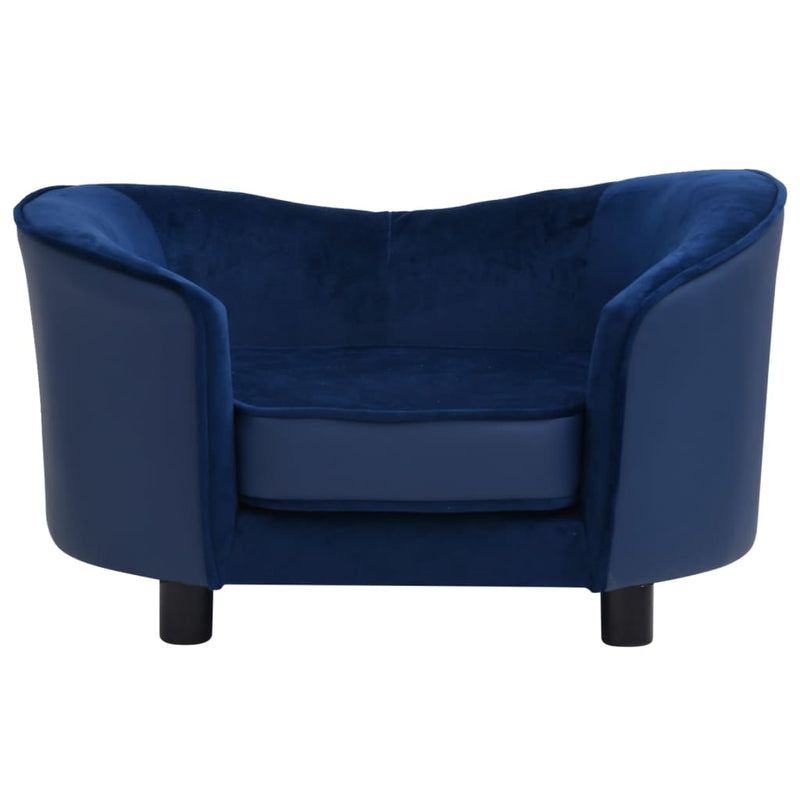 Load image into Gallery viewer, Vidaxl hondenbank 69x49x40 cm pluche en kunstleer blauw