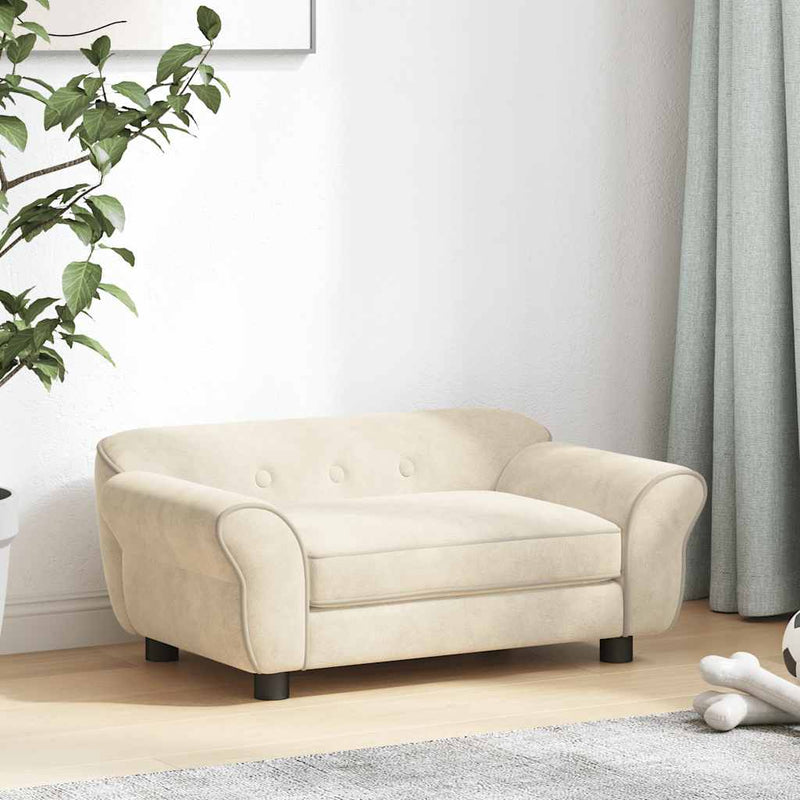 Load image into Gallery viewer, Vidaxl hondenbank 72x45x30 cm pluche crèmekleurig