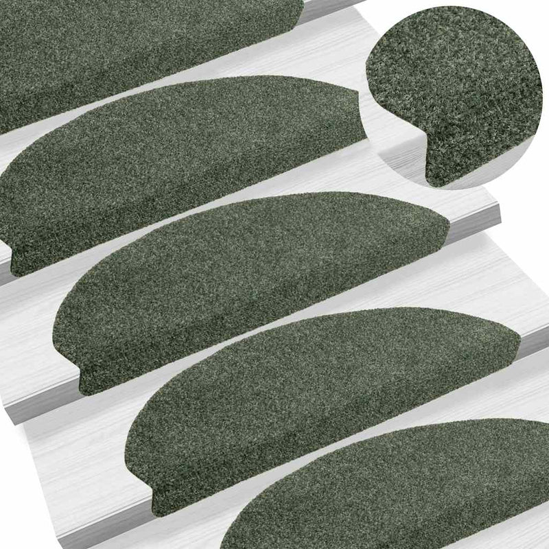 Load image into Gallery viewer, Vidaxl trapmatten zelfklevend 5 stuks 65x21x4 cm groen halfrond groot