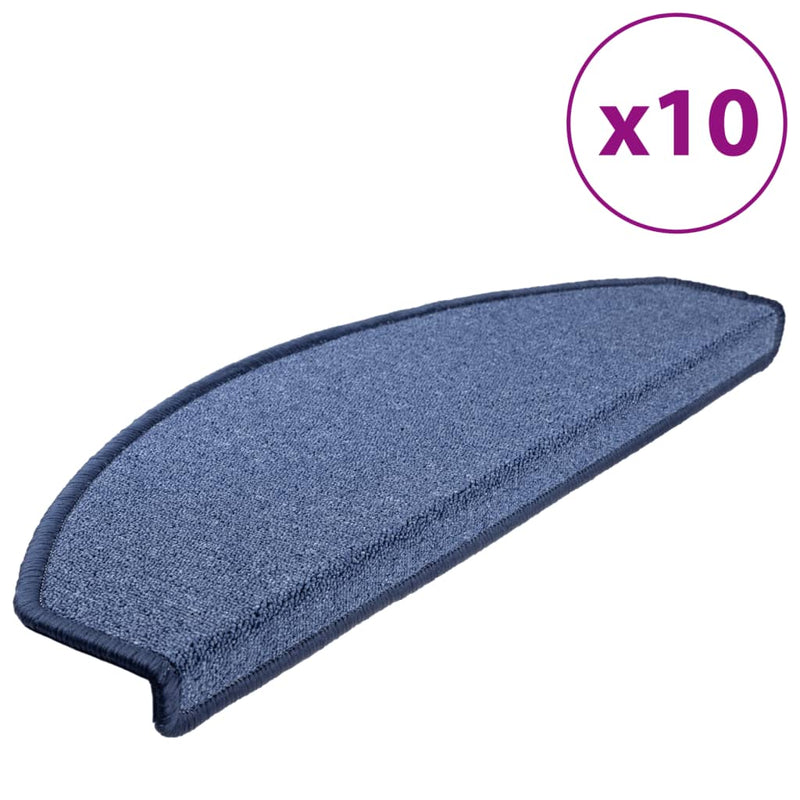 Afbeelding laden in galerijviewer, Vidaxl trapmatten 10 st 65x24x4 cm blauw halfrond groot