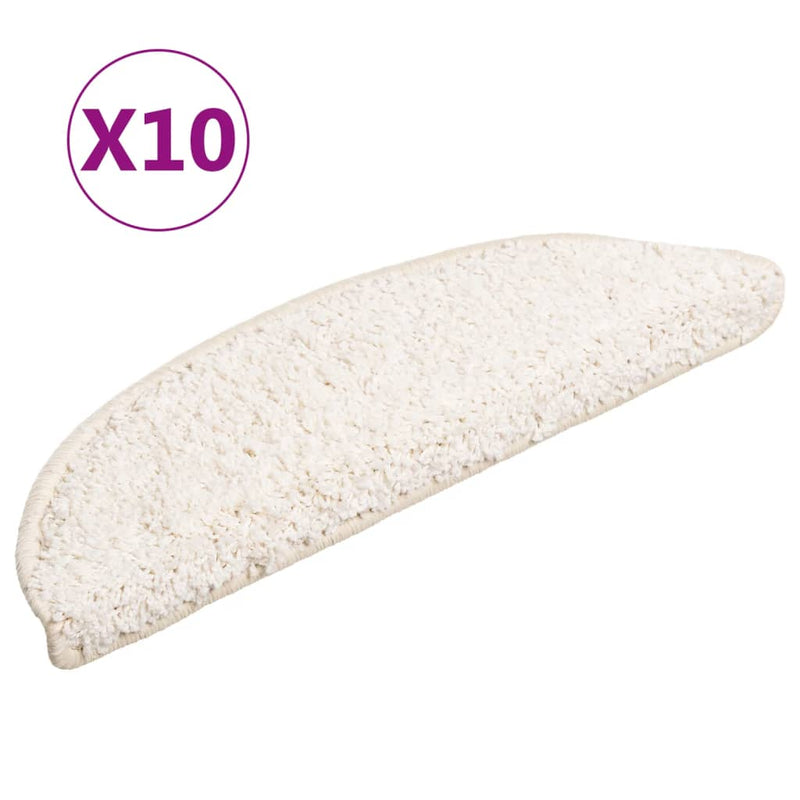 Load image into Gallery viewer, Vidaxl trapmatten 10 st 56x17x3 cm wit halfrond
