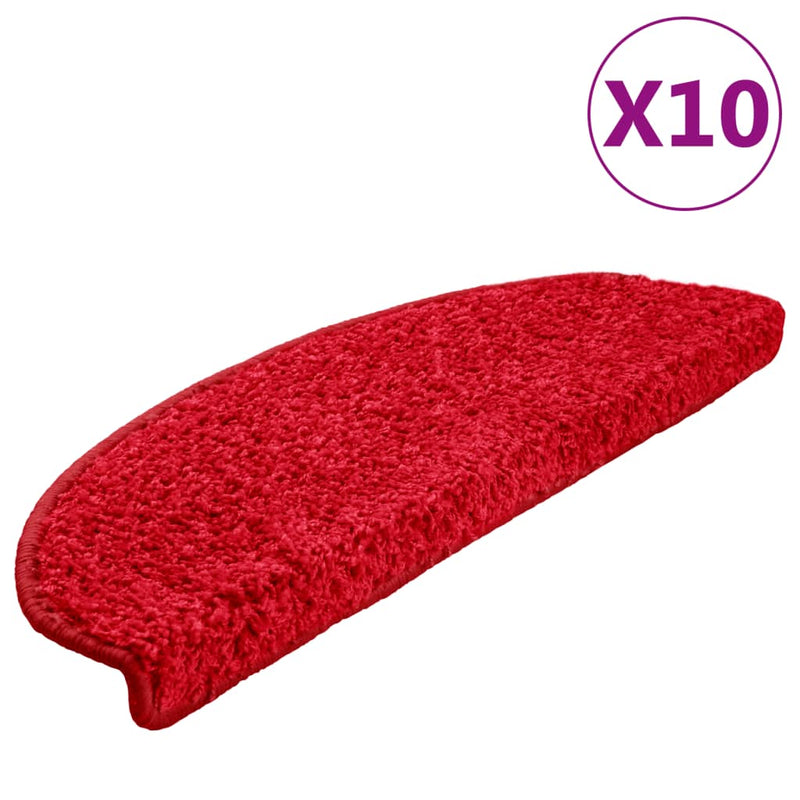 Load image into Gallery viewer, Vidaxl trapmatten 10 st 65x21x4 cm rood halfrond groot