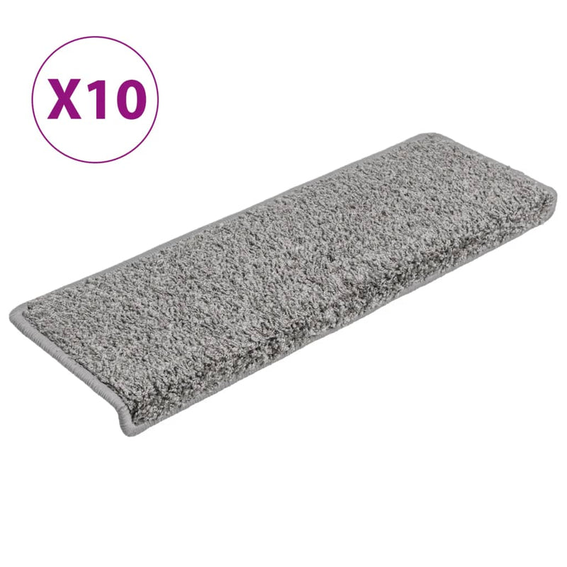 Load image into Gallery viewer, Vidaxl trapmatten 10 st 65x21x4 cm grijs rechthoekige rand