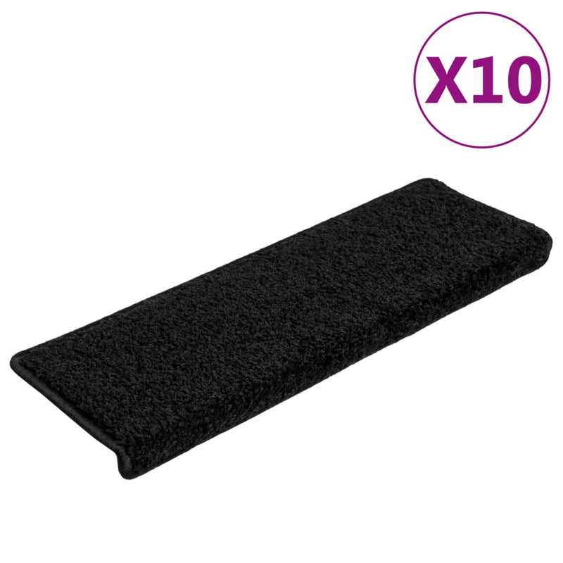 Load image into Gallery viewer, Vidaxl trapmatten 10 st 65x21x4 cm zwart rechthoekige rand