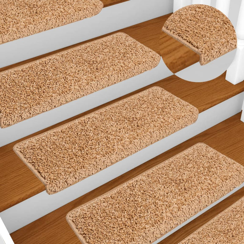 Load image into Gallery viewer, Vidaxl trapmatten 10 st 65x21x4 cm beige rechthoekige rand