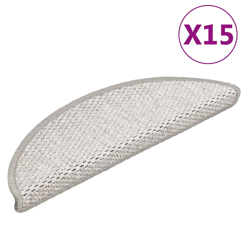 Load image into Gallery viewer, Vidaxl trapmatten zelfklevend 15 st sisal-look 56x17x3 cm platinakleur