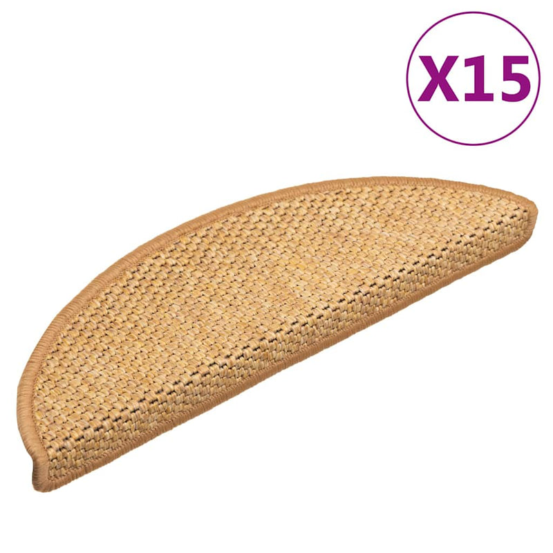 ギャラリービューアに画像をロードする, Vidaxl trapmatten zelfklevend 15 st sisal-look 56x17x3 cm sisalkleurig