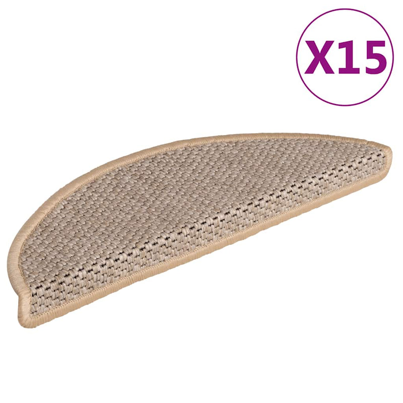 Load image into Gallery viewer, Vidaxl trapmatten zelfklevend 15 st sisal-look 56x17x3 cm lichtbeige