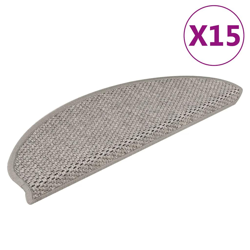 Load image into Gallery viewer, Vidaxl trapmatten zelfklevend 15 st sisal-look 65x21x4cm zilverkleurig