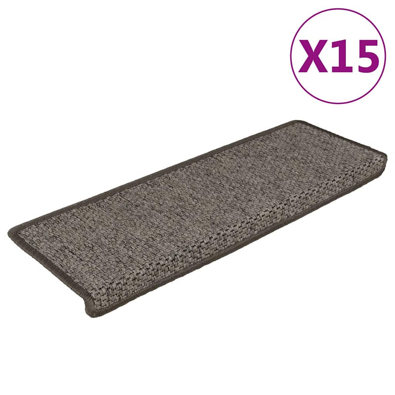 Load image into Gallery viewer, Vidaxl trapmatten zelfklevend 15st sisal-look 65x21x4cm grijs en beige