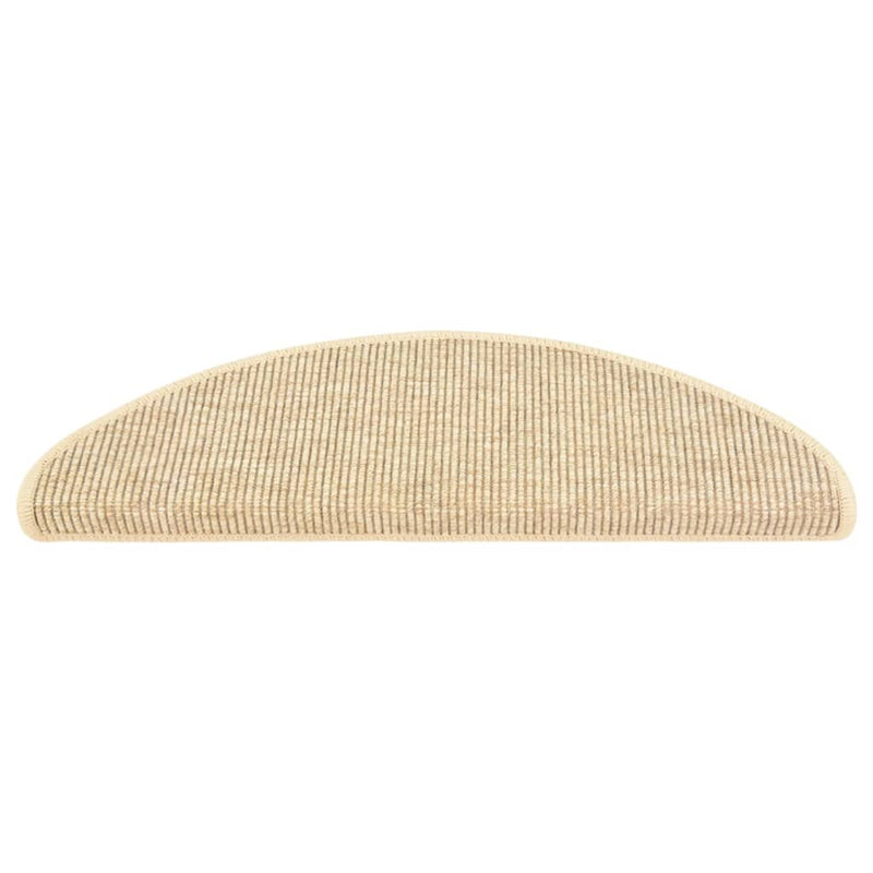 Afbeelding laden in galerijviewer, Vidaxl trapmatten 15 st 65x21x4 cm lichtbeige halfrond groot