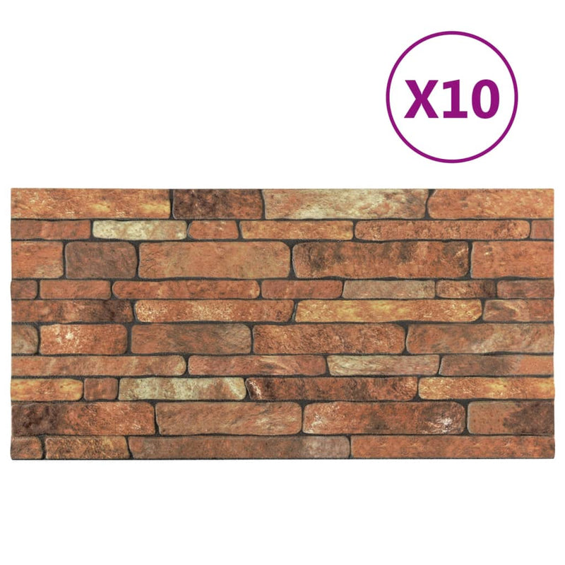 Load image into Gallery viewer, Vidaxl 10 st wandpanelen 3d bruine baksteen eps