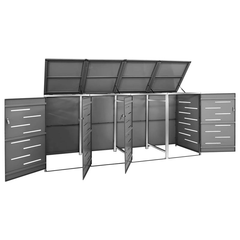 Load image into Gallery viewer, VidaXL Containerberging vierdubbel 276,5x77,5x112,5 cm roestvrij staal