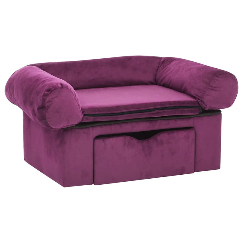 Load image into Gallery viewer, Vidaxl hondenbank met lade 75x50x38 cm pluche bordeauxrood