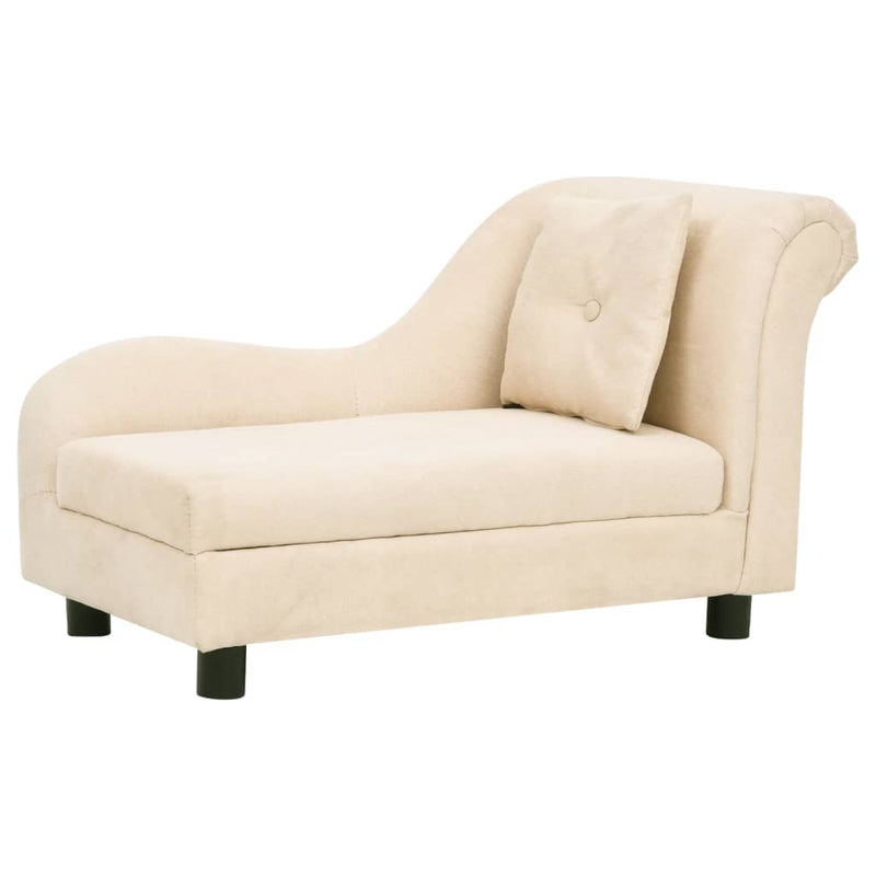 Load image into Gallery viewer, Vidaxl hondenbank met kussen 83x44x44 cm pluche crèmekleurig
