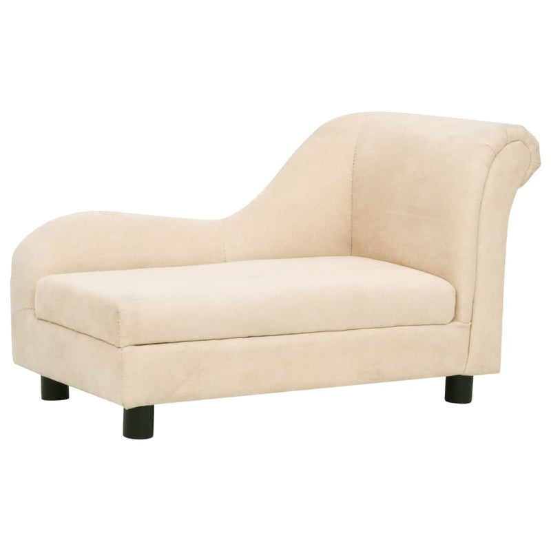 Load image into Gallery viewer, Vidaxl hondenbank met kussen 83x44x44 cm pluche crèmekleurig