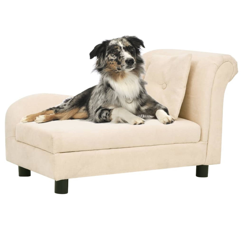 Load image into Gallery viewer, Vidaxl hondenbank met kussen 83x44x44 cm pluche crèmekleurig