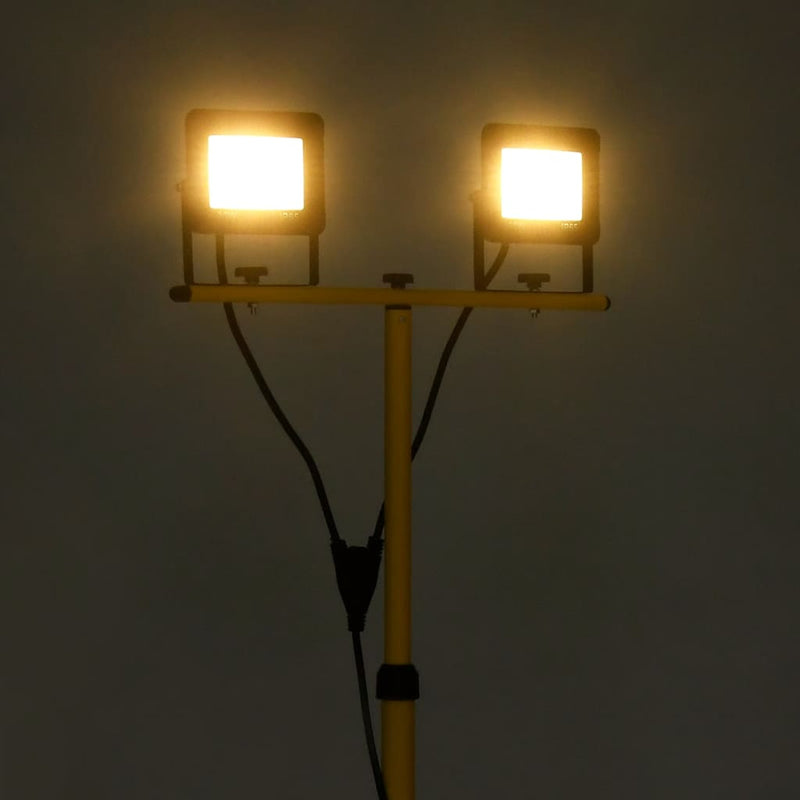 Laden Sie das Bild in Galerie -Viewer, Vidaxl spotlight met statief led 2x30 w warmwit