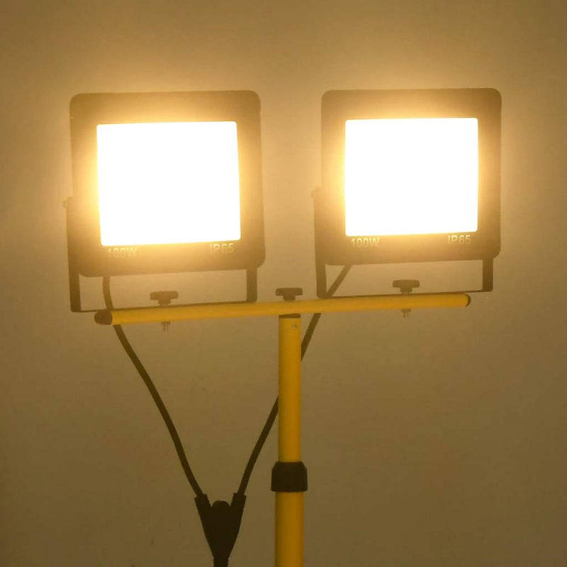 Laden Sie das Bild in Galerie -Viewer, Vidaxl spotlight met statief led 2x100 w warmwit