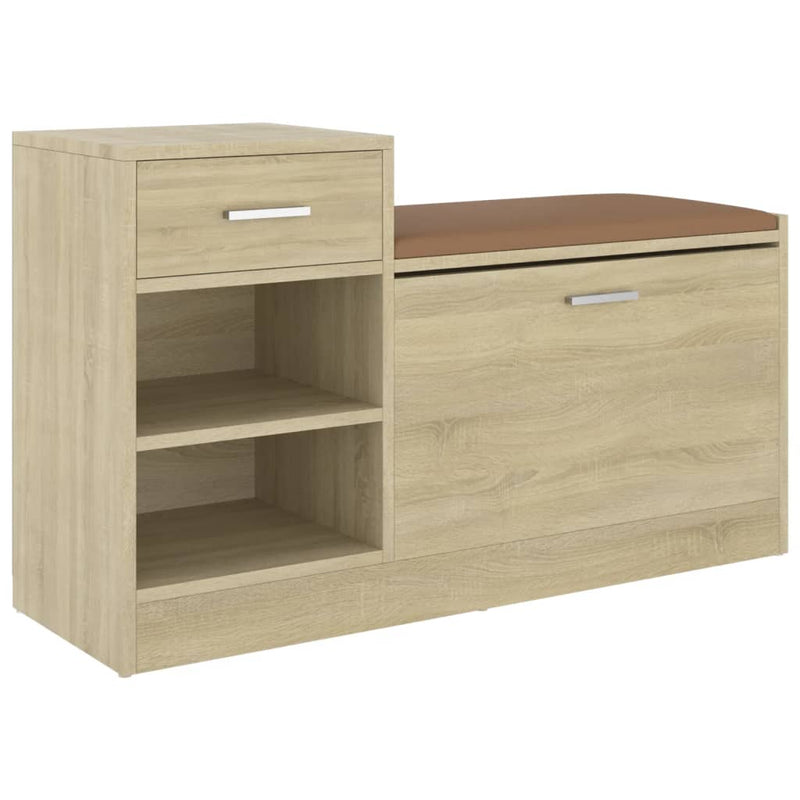 Load image into Gallery viewer, Vidaxl schoenenbank 94,5x31x57 cm bewerkt hout sonoma eikenkleurig