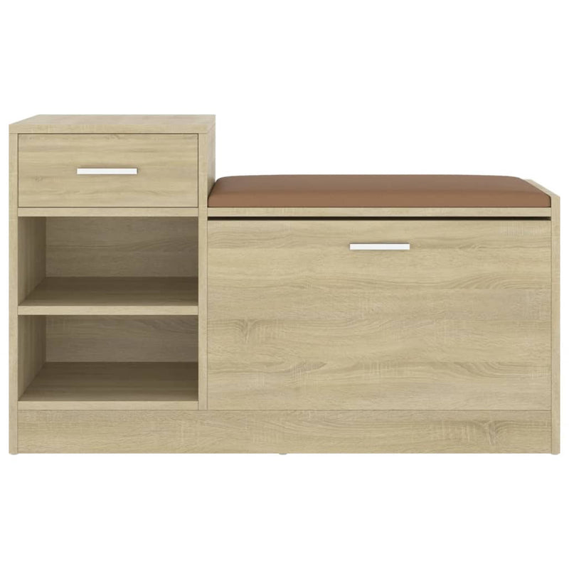 Load image into Gallery viewer, Vidaxl schoenenbank 94,5x31x57 cm bewerkt hout sonoma eikenkleurig