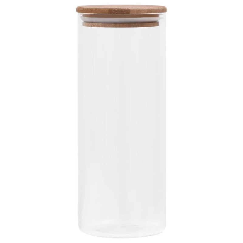 Load image into Gallery viewer, Vidaxl opbergpotten met bamboe deksel 6 st 1000 ml glas